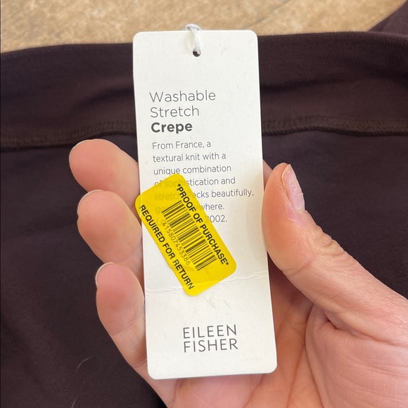 NWT Eileen Fisher Washable Stretch Crepe Slim Ankle Pant Eggplant Purple Large - Picture 6 of 12